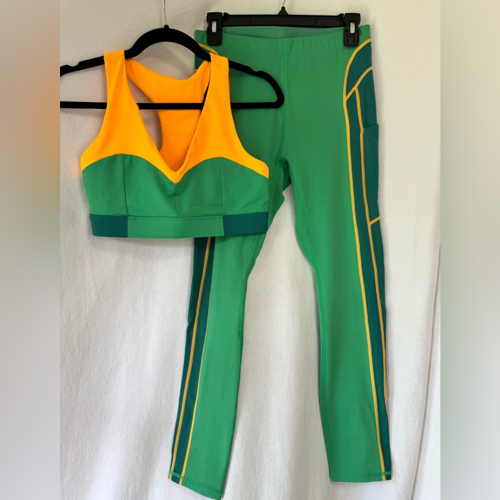 Green and Yellow Women's Athletic Set